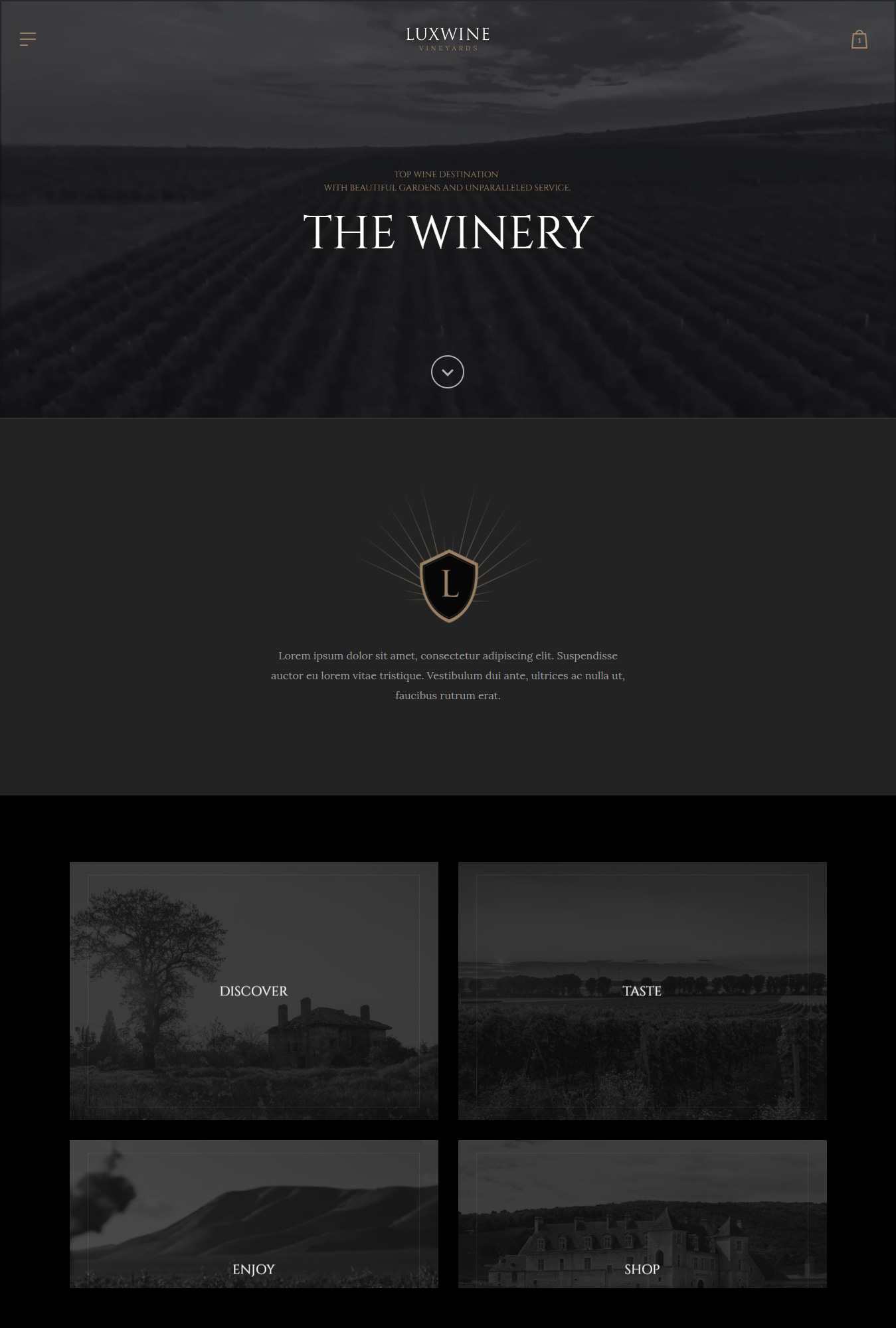 Luxwine homepage style 3