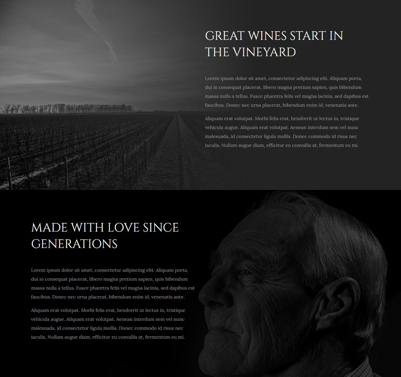 Luxwine generations page template